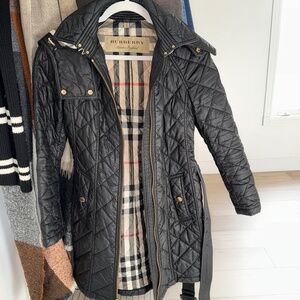 Burberry classic quilted mid-length hooded coat